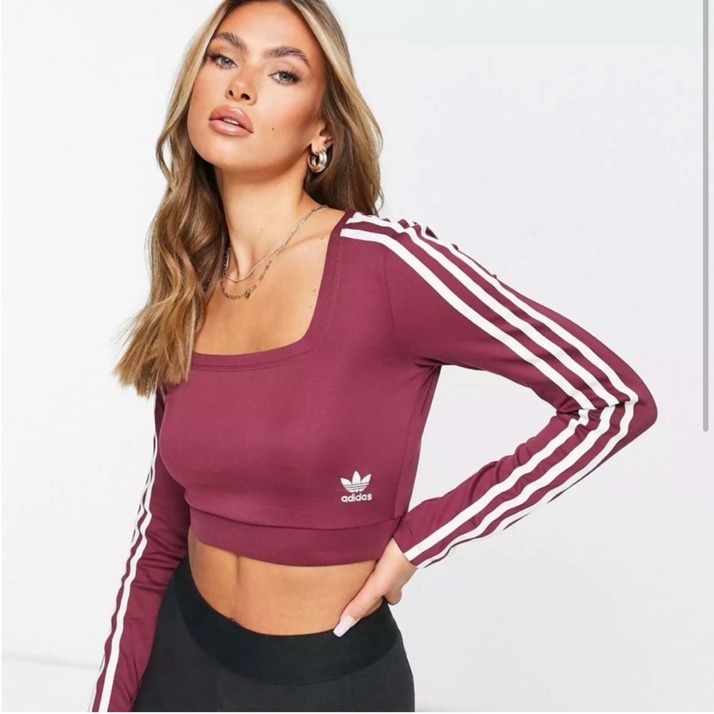 Adidas Women's Maroon Crop Top